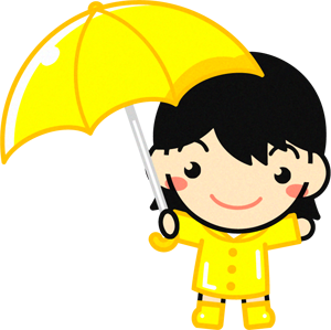 傘を持った子供のイラスト-3