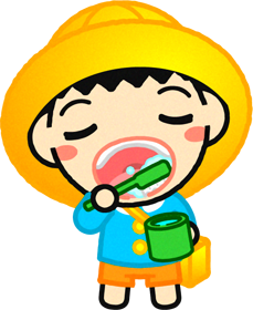 歯を磨く幼稚園児イラスト/男の子