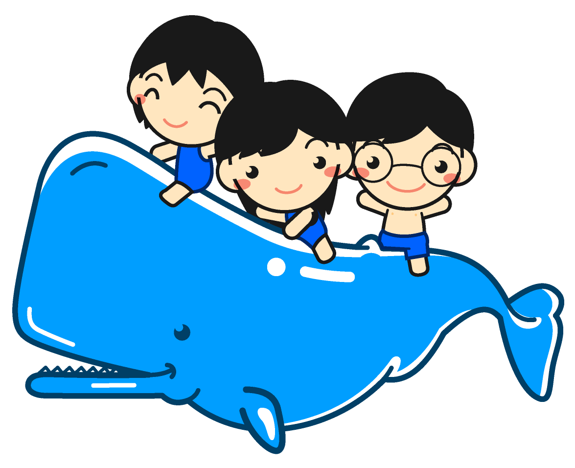 マッコウクジラに乗る子供たちのイラスト かわいいフリー素材 無料イラスト 素材のプチッチ