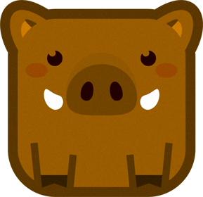 猪の動物ブロックイラスト