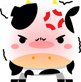 牛のイラスト/怒る