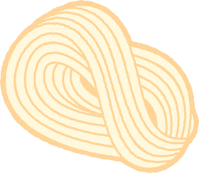 うどんの麺のイラスト
