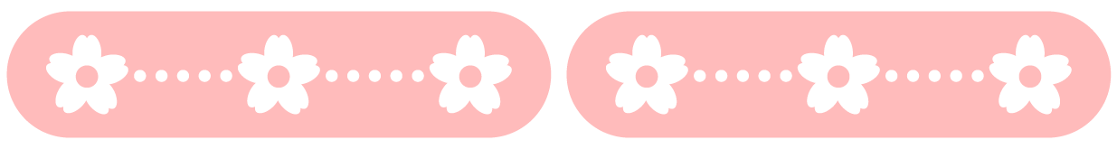 桜の花ライン・罫線イラスト/桜と点線の角丸