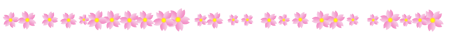 桜の花ライン・罫線イラスト/大きさが違う