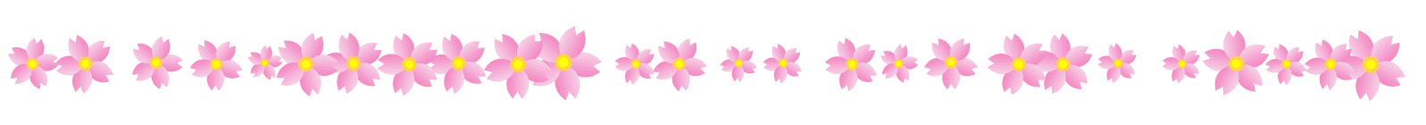 桜の花ライン・罫線イラスト/大きさが違う