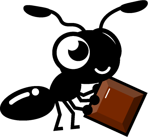 チョコレートを運ぶ蟻イラスト