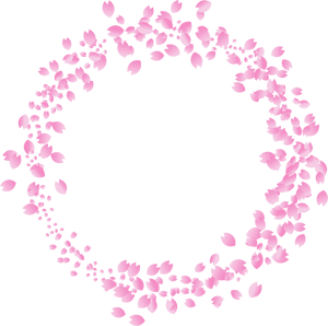 桜吹雪の飾り罫イラスト