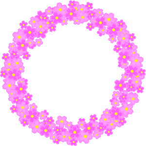桜の花飾り罫イラスト