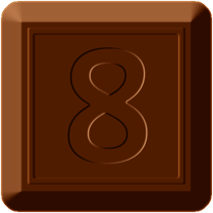 四角チョコレートのイラスト/8の数字