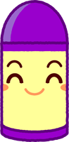 かわいいクレヨンのイラスト/紫